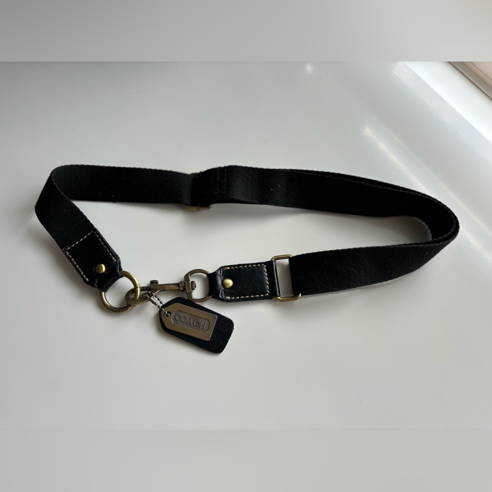COACH Belt Cotton Canvas Adjustable with Clip Closure